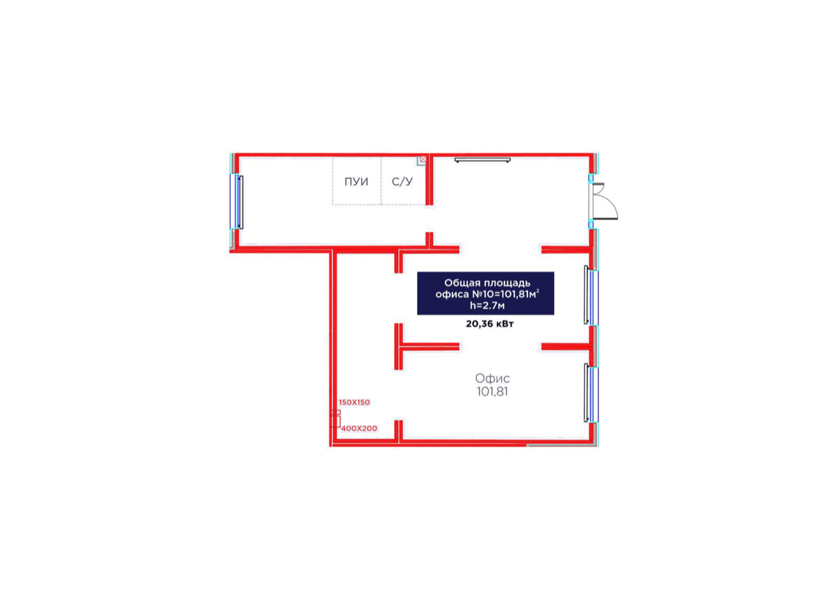 Планировка помещения 102 м² в ЖК «Jetisu Bereke»