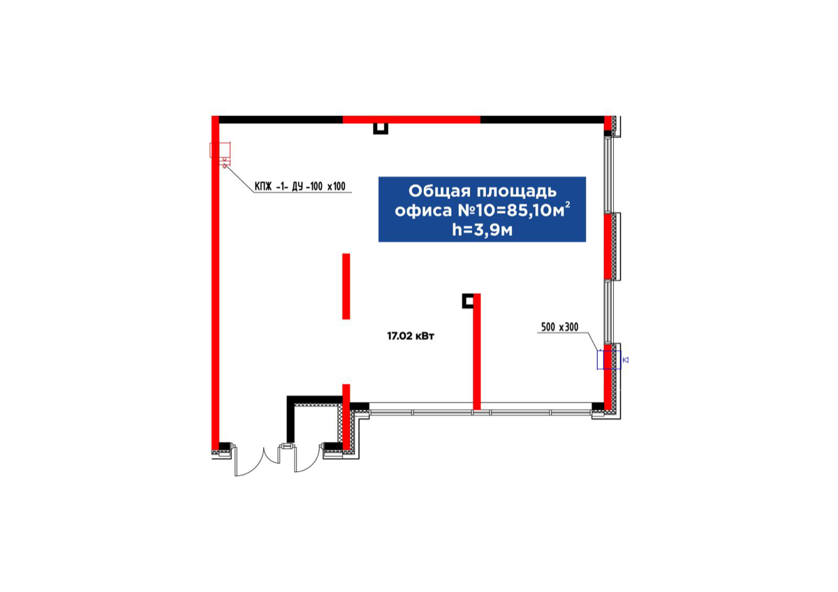 Планировка помещения 85 м² в ЖК «ŪIA.BIRLIK»