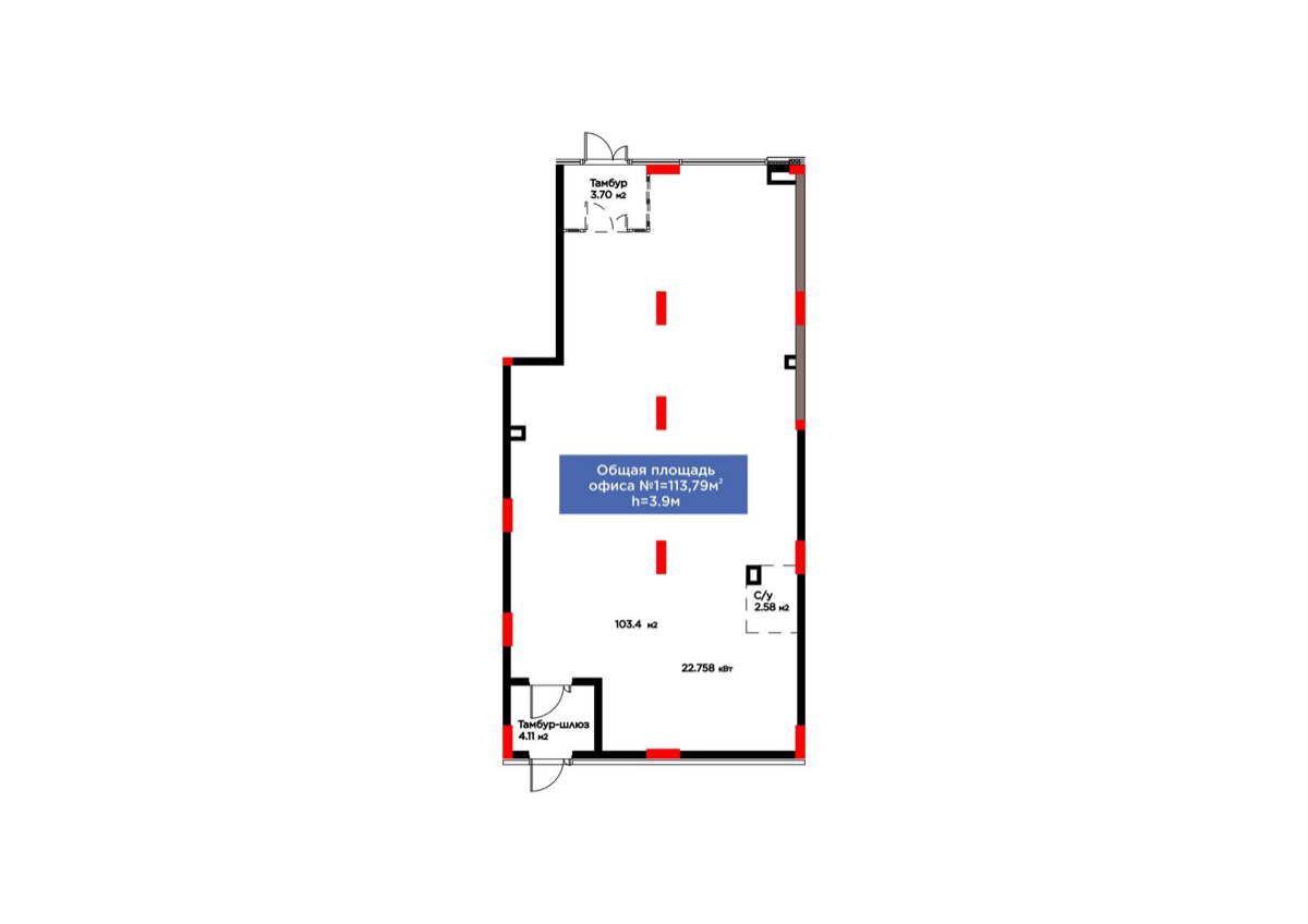 Планировка помещения 114 м² в ЖК «Family Gardens»