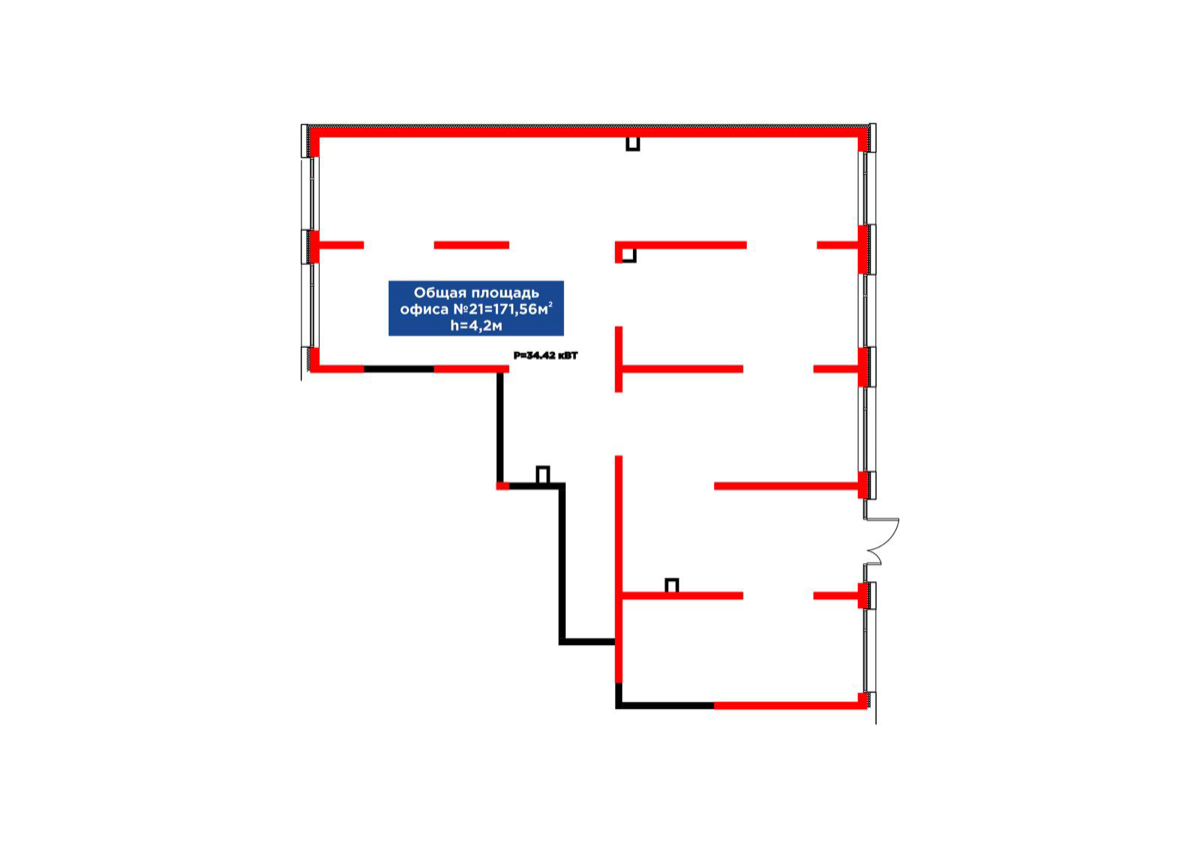 Планировка помещения 172 м² в ЖК «Arena City Balance»