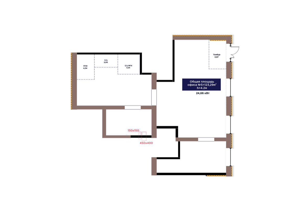 Планировка помещения 123 м² в ЖК «Arna Urpaq»