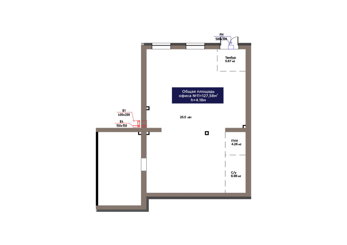 Планировка помещения 128 м² в ЖК «ŪIA.TARIH»