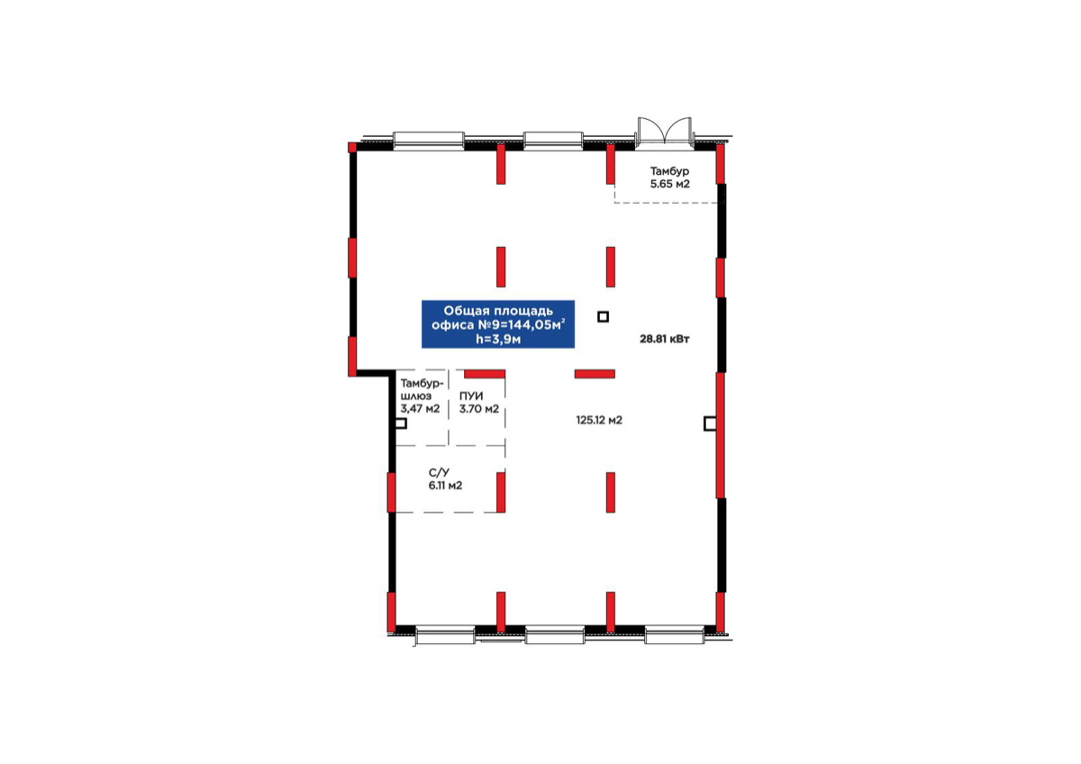 Планировка помещения 144 м² в ЖК «Arman Town»