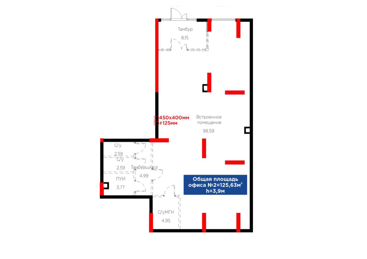 Планировка помещения 135 м² в ЖК «Sapa 4You»