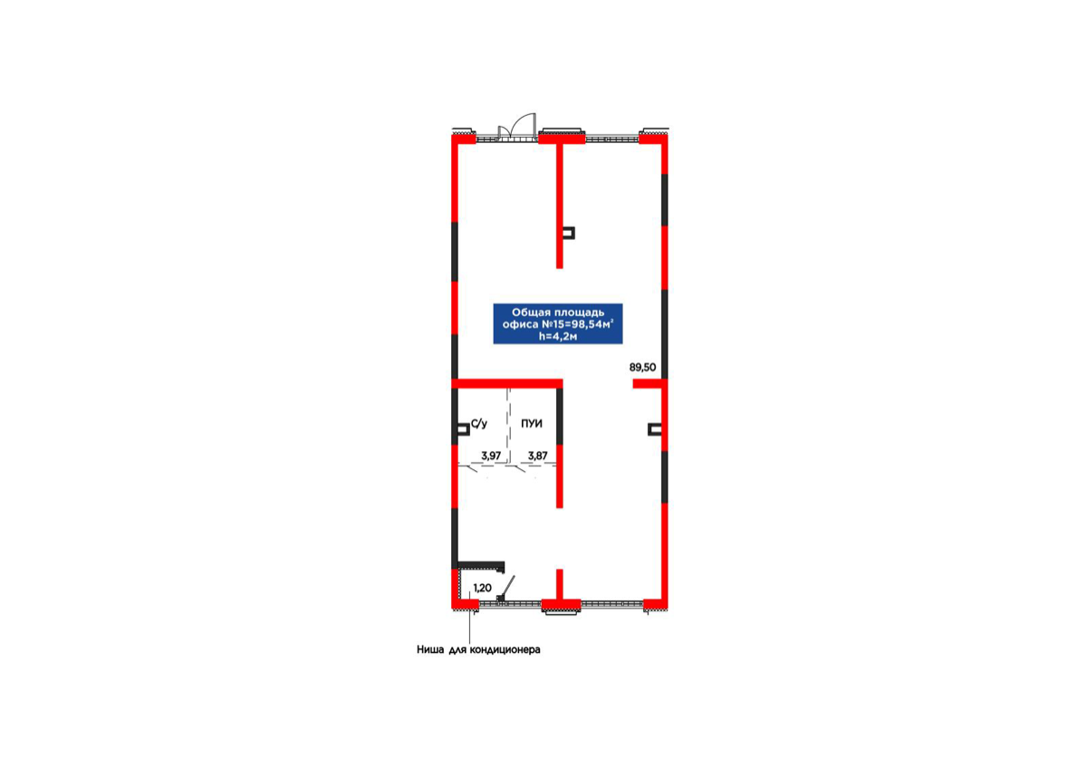Планировка помещения 99 м² в ЖК «Arena City. Sport Almaty»