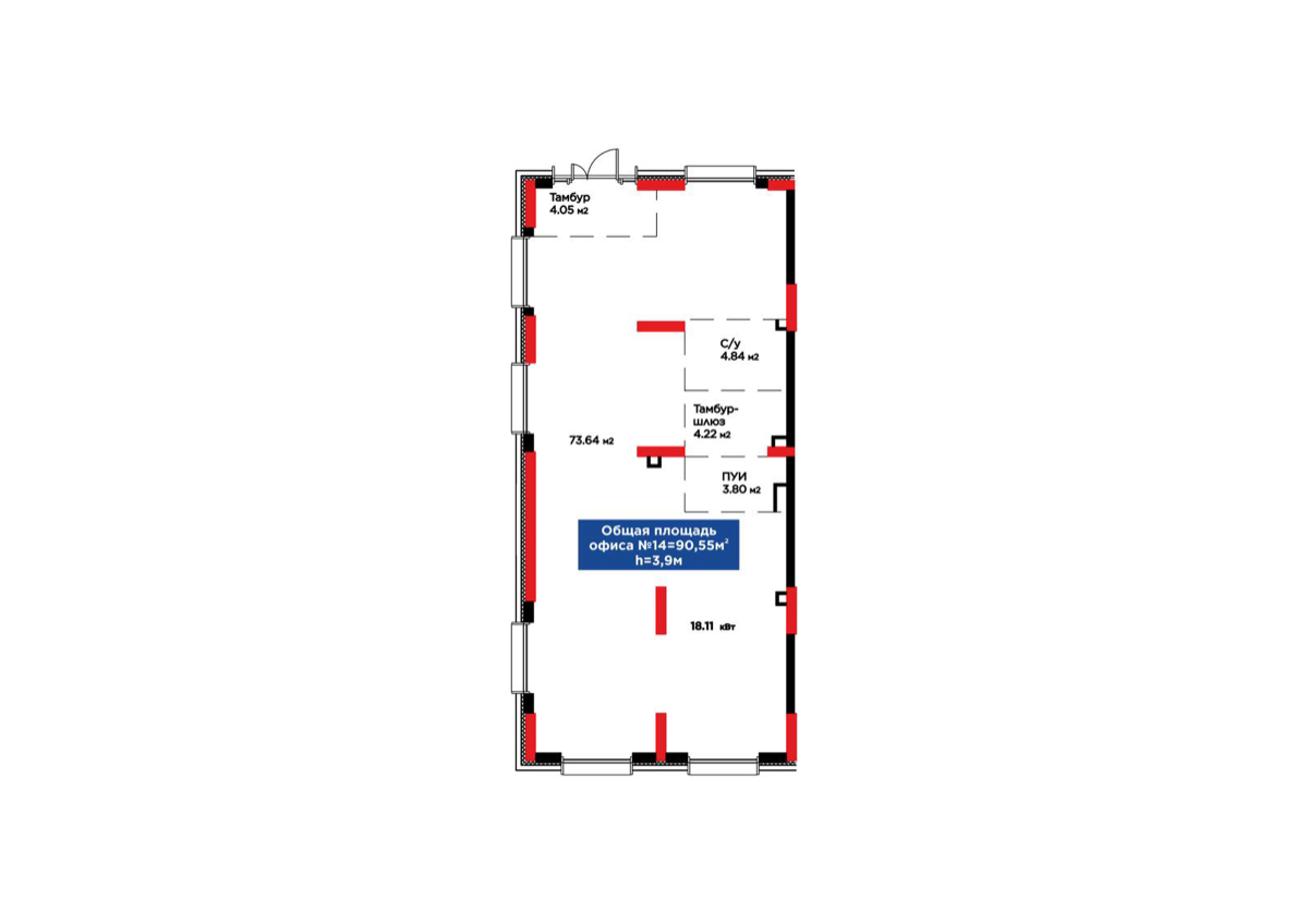 Планировка помещения 111 м² в ЖК «Arman Town»