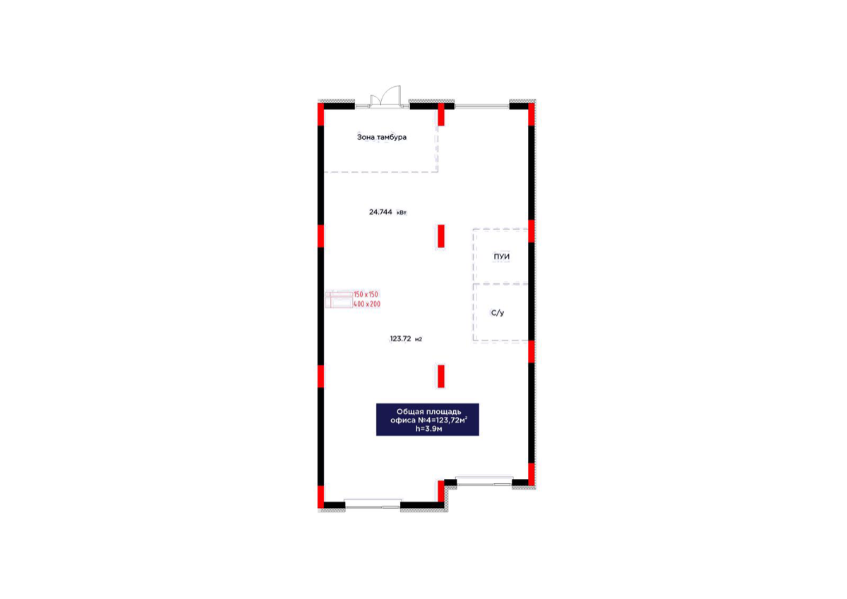 Планировка помещения 124 м² в ЖК «ŪIA.TARIH»