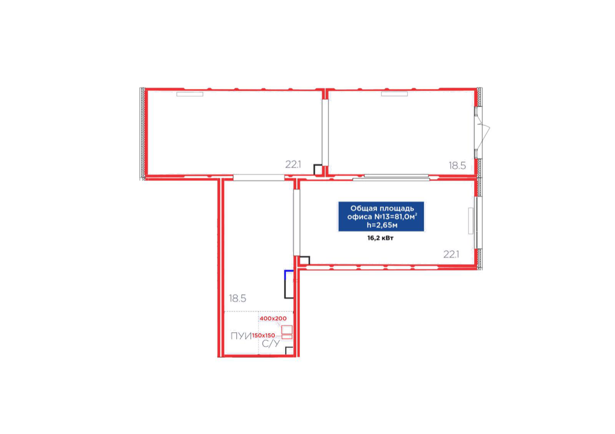 Планировка помещения 80 м² в ЖК «Jetisu.Aspan»
