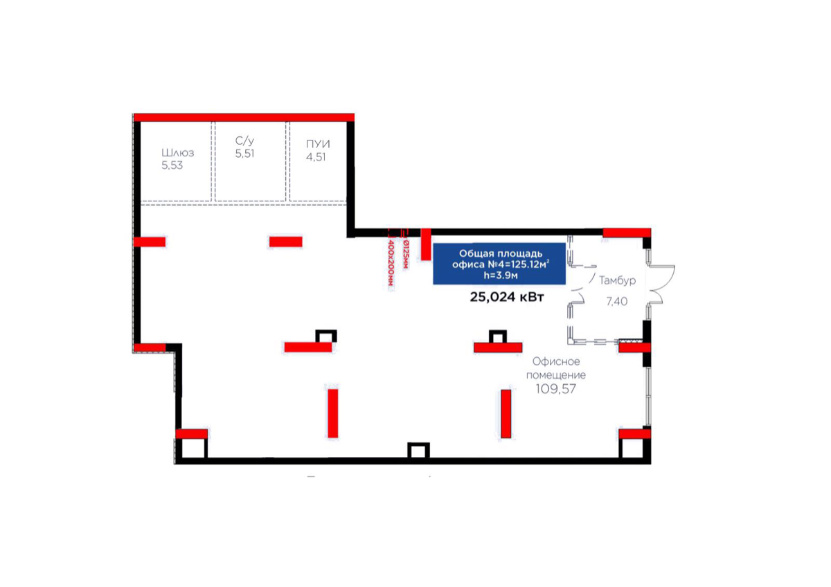 Планировка помещения 125 м² в ЖК «Sapa 4Life»