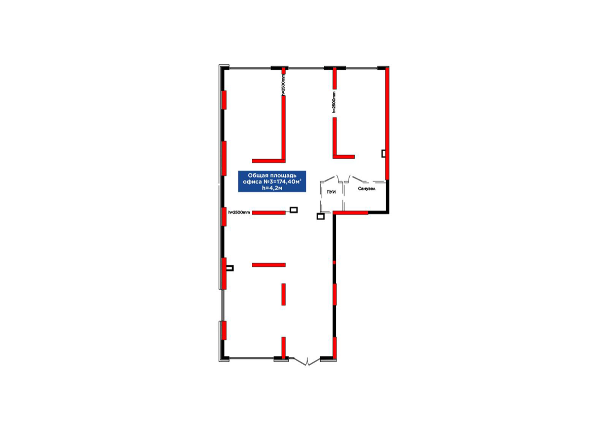 Планировка помещения 174 м² в ЖК «Urban Hills»