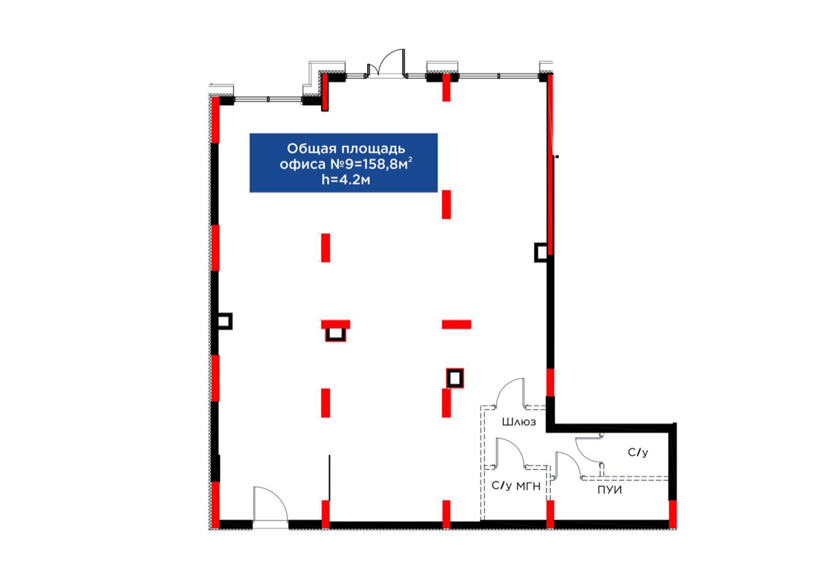 Планировка помещения 156 м² в ЖК «Batysmūra Prime»