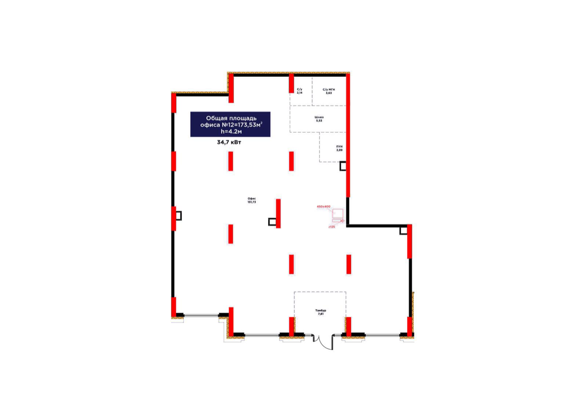 Планировка помещения 174 м² в ЖК «ŪIA.DARYN»