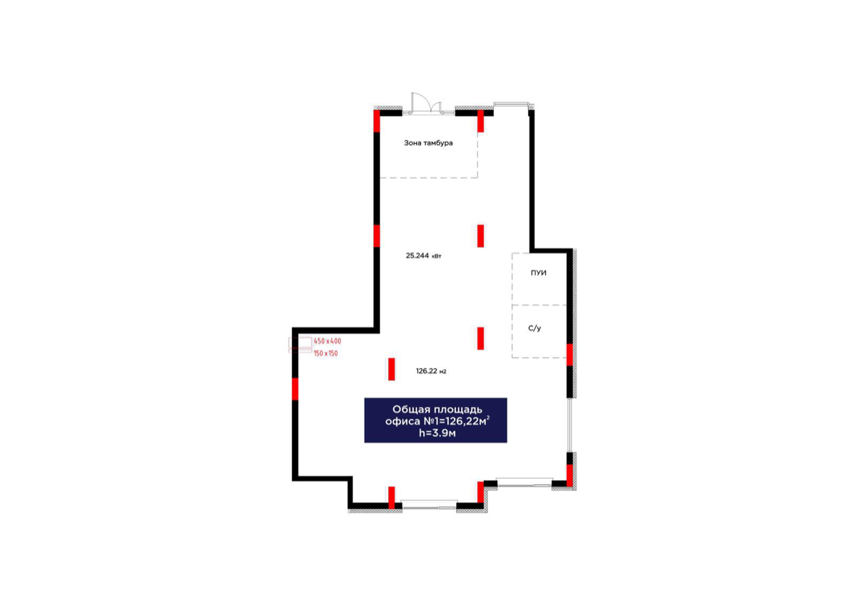 Планировка помещения 126 м² в ЖК «ŪIA.TARIH»