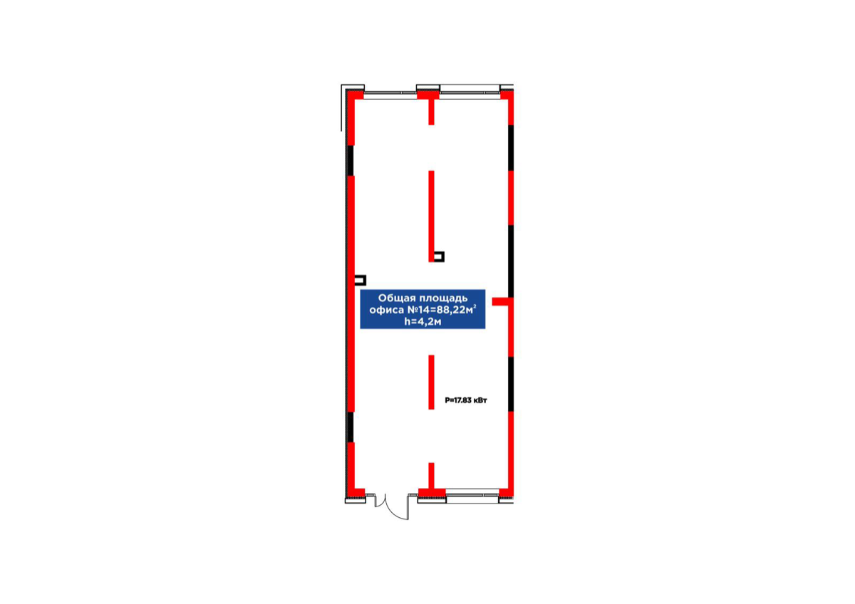 Планировка помещения 88 м² в ЖК «Arena City Balance»