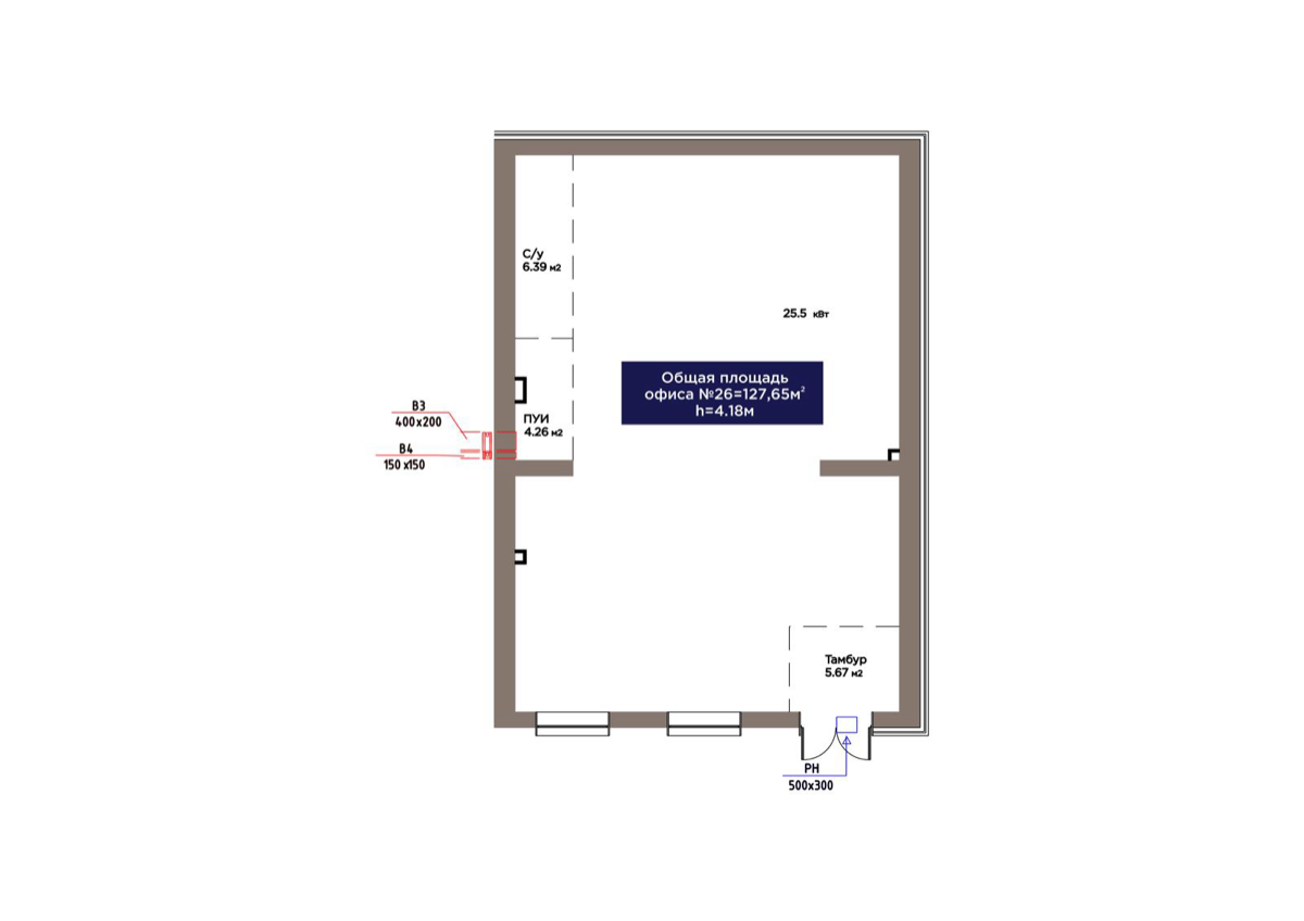 Планировка помещения 128 м² в ЖК «ŪIA.TARIH»