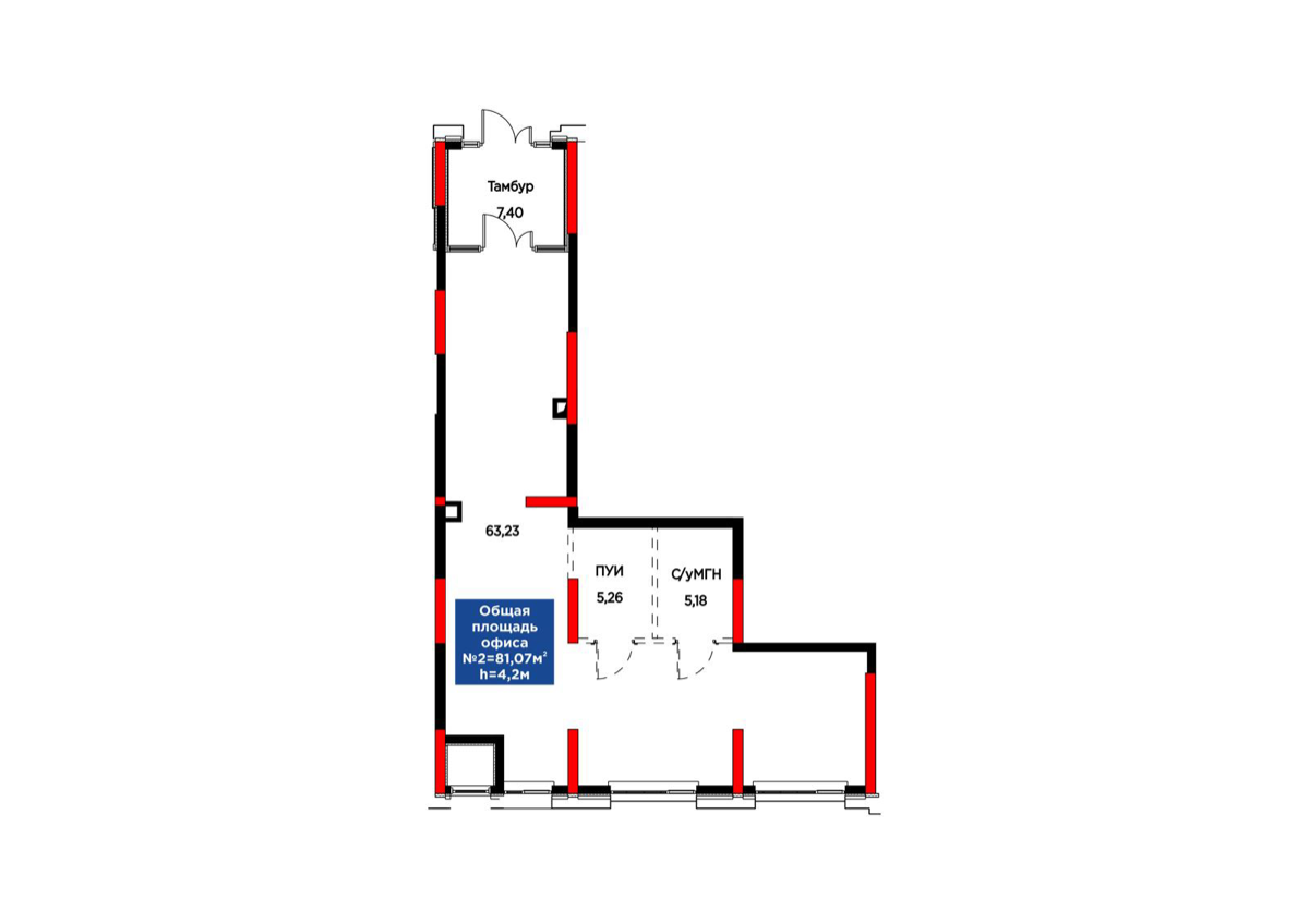 Планировка помещения 85 м² в ЖК «Atamura. Urpaq»
