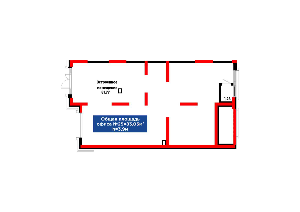 Планировка помещения 83 м² в ЖК «4Seasons. Crystal»