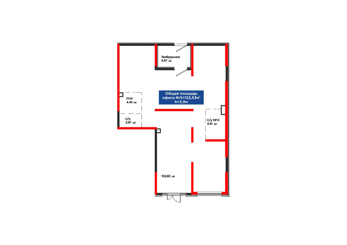 Планировка помещения 123 м² в ЖК «Dream City Family»