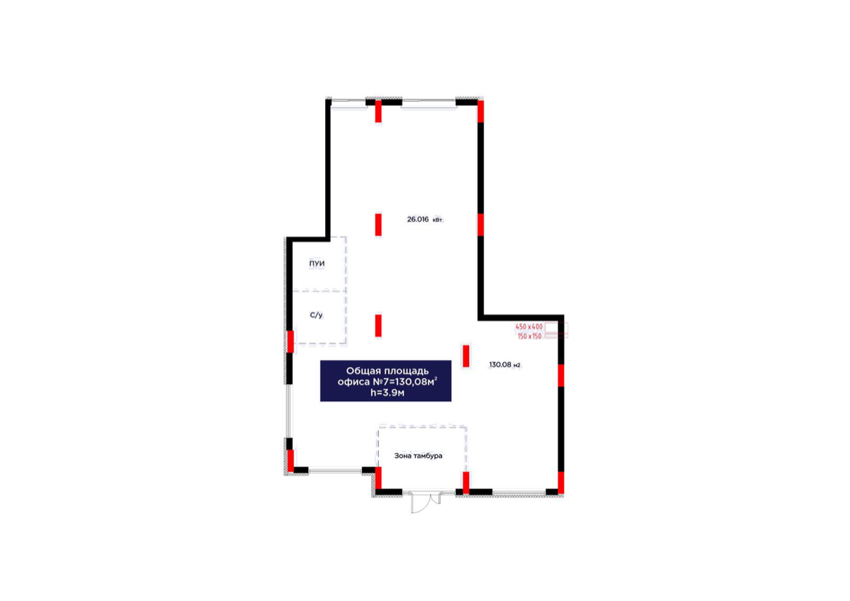 Планировка помещения 130 м² в ЖК «ŪIA.TARIH»