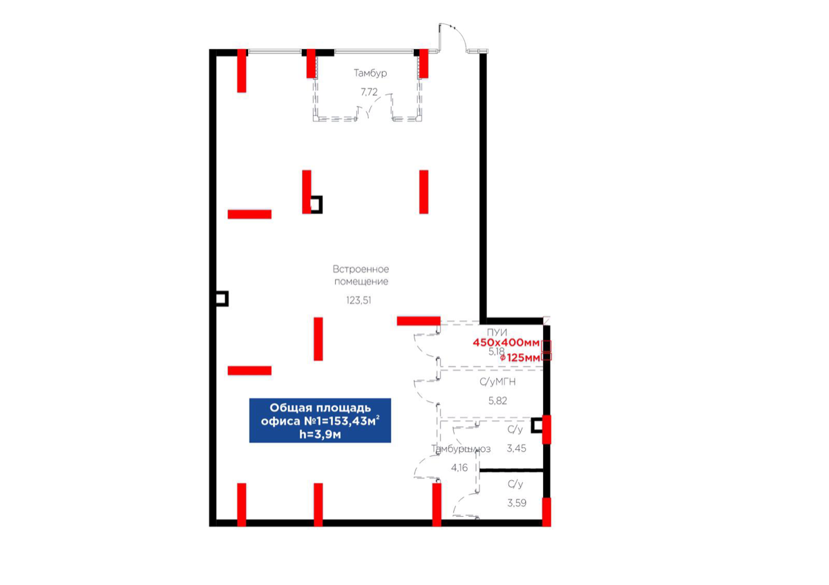Планировка помещения 153 м² в ЖК «Sapa 4You»