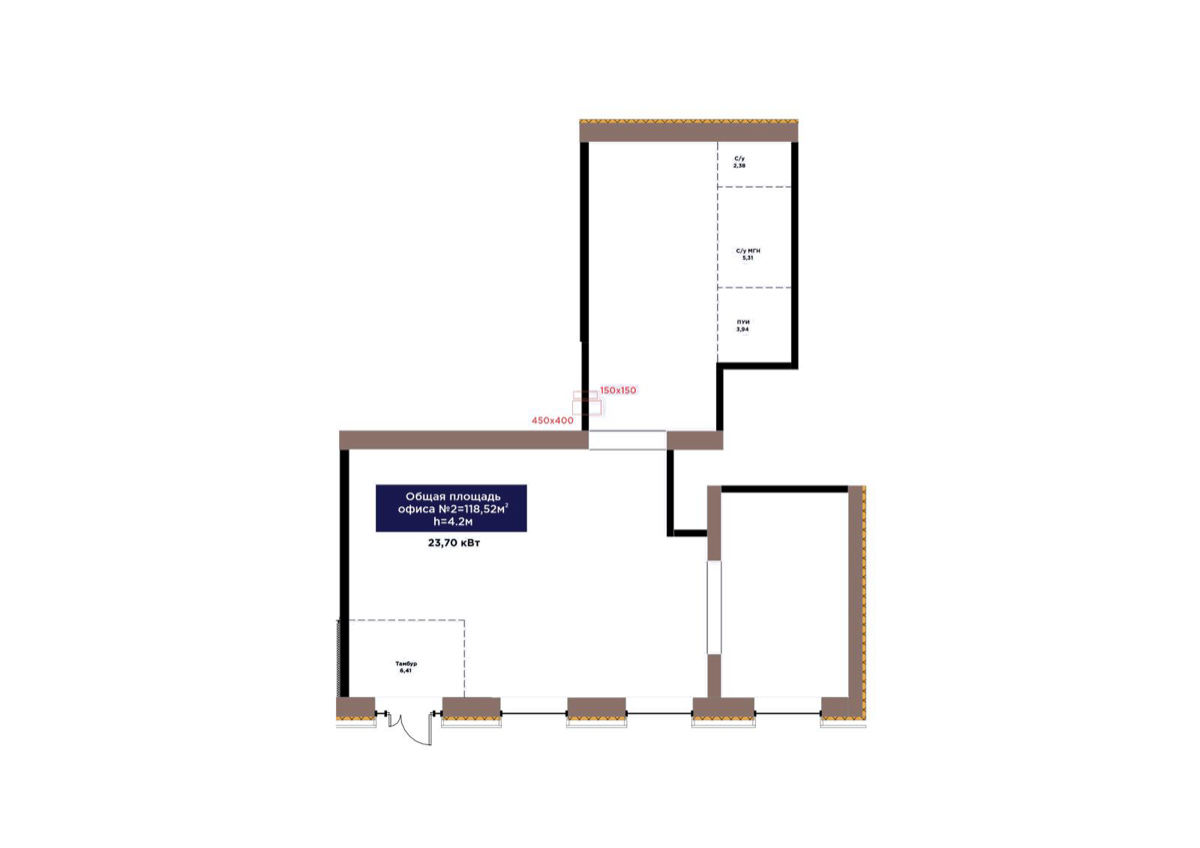 Планировка помещения 119 м² в ЖК «Arna Urpaq»