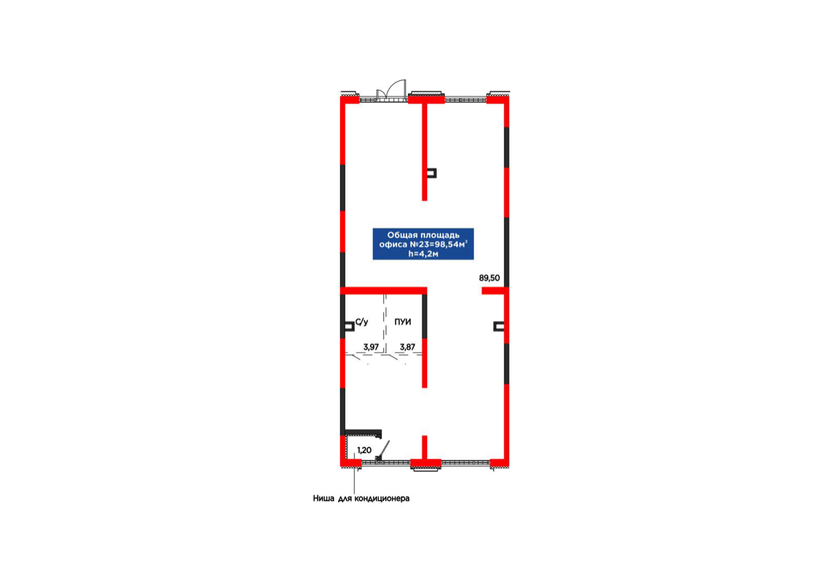 Планировка помещения 99 м² в ЖК «Arena City. Sport Almaty»