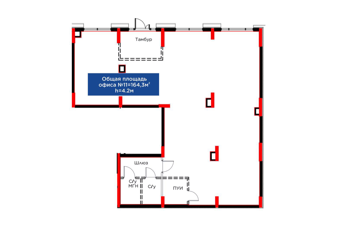 Планировка помещения 164 м² в ЖК «Batysmūra Prime»
