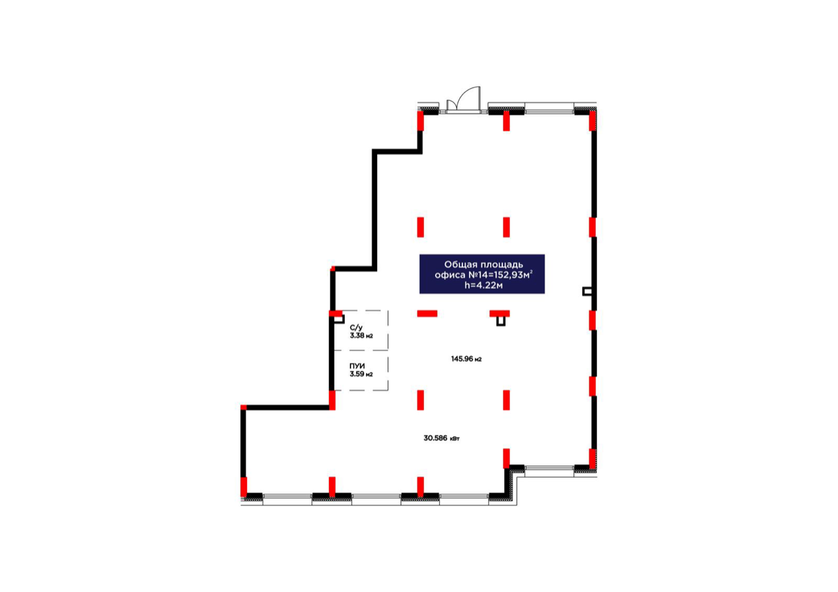 Планировка помещения 153 м² в ЖК «ŪIA.DARYN»