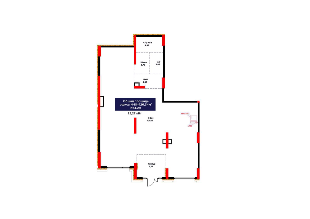 Планировка помещения 126 м² в ЖК «ŪIA.DARYN»