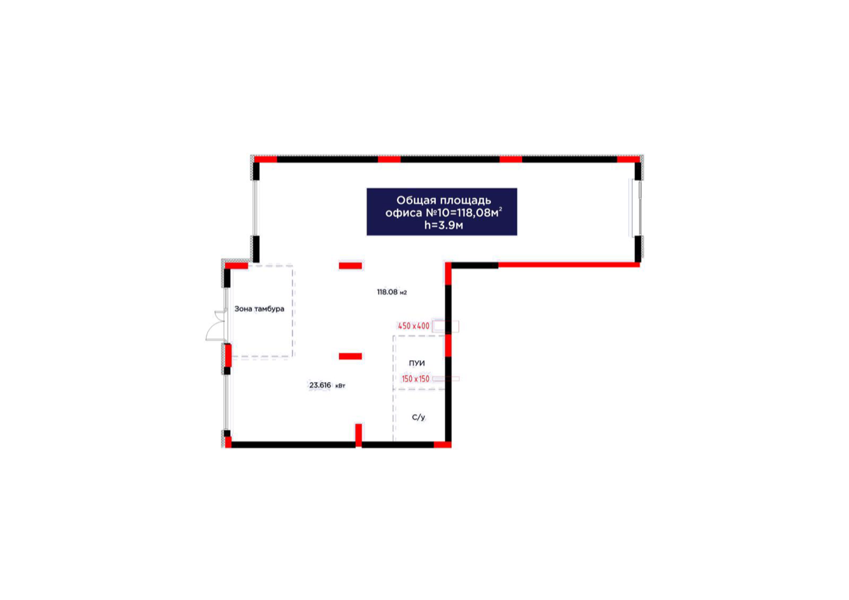 Планировка помещения 118 м² в ЖК «ŪIA.TARIH»