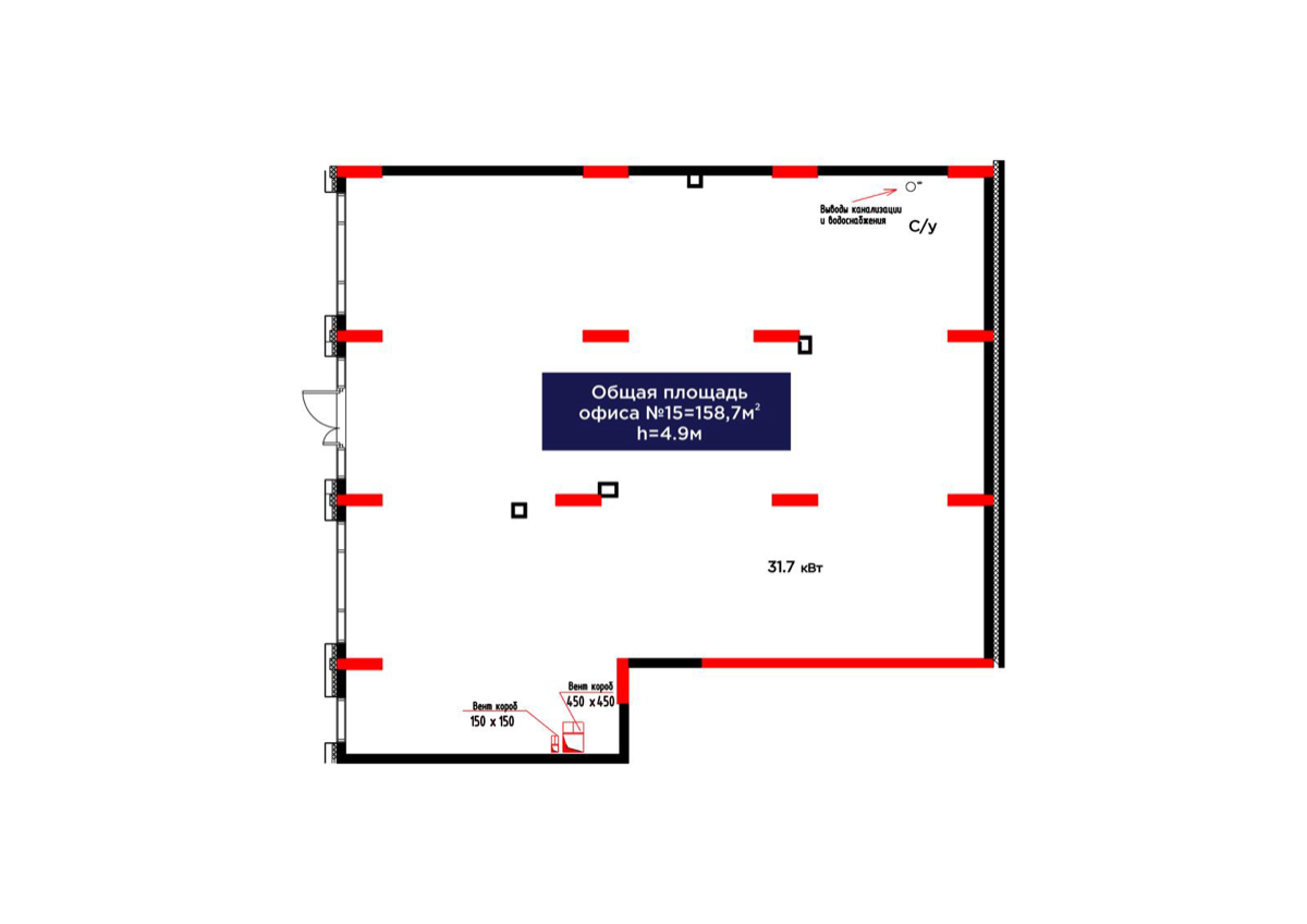 Планировка помещения 159 м² в ЖК «Capital Park Joy»
