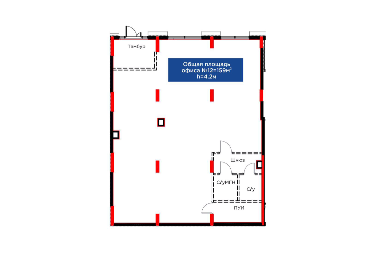Планировка помещения 159 м² в ЖК «Batysmūra Prime»