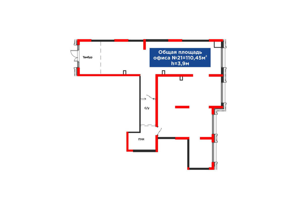 Планировка помещения 110 м² в ЖК «4Seasons. Dream»