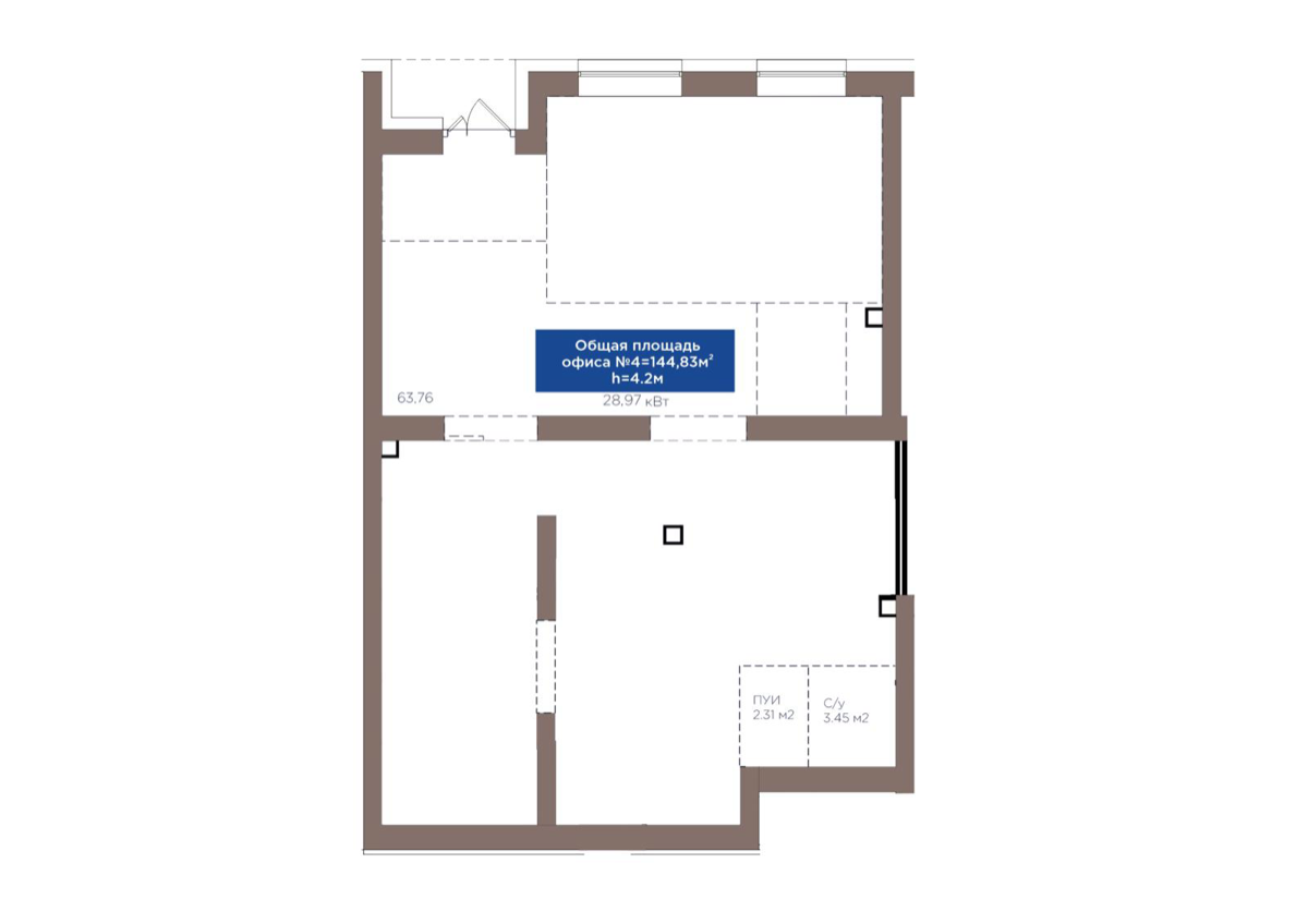 Планировка помещения 145 м² в ЖК «IZBASSAR»