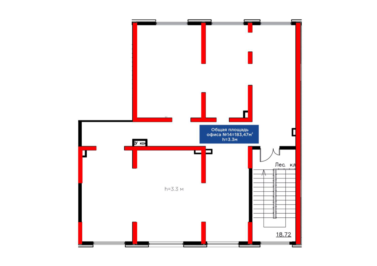 Планировка помещения 182 м² в ЖК «Urban Hills»