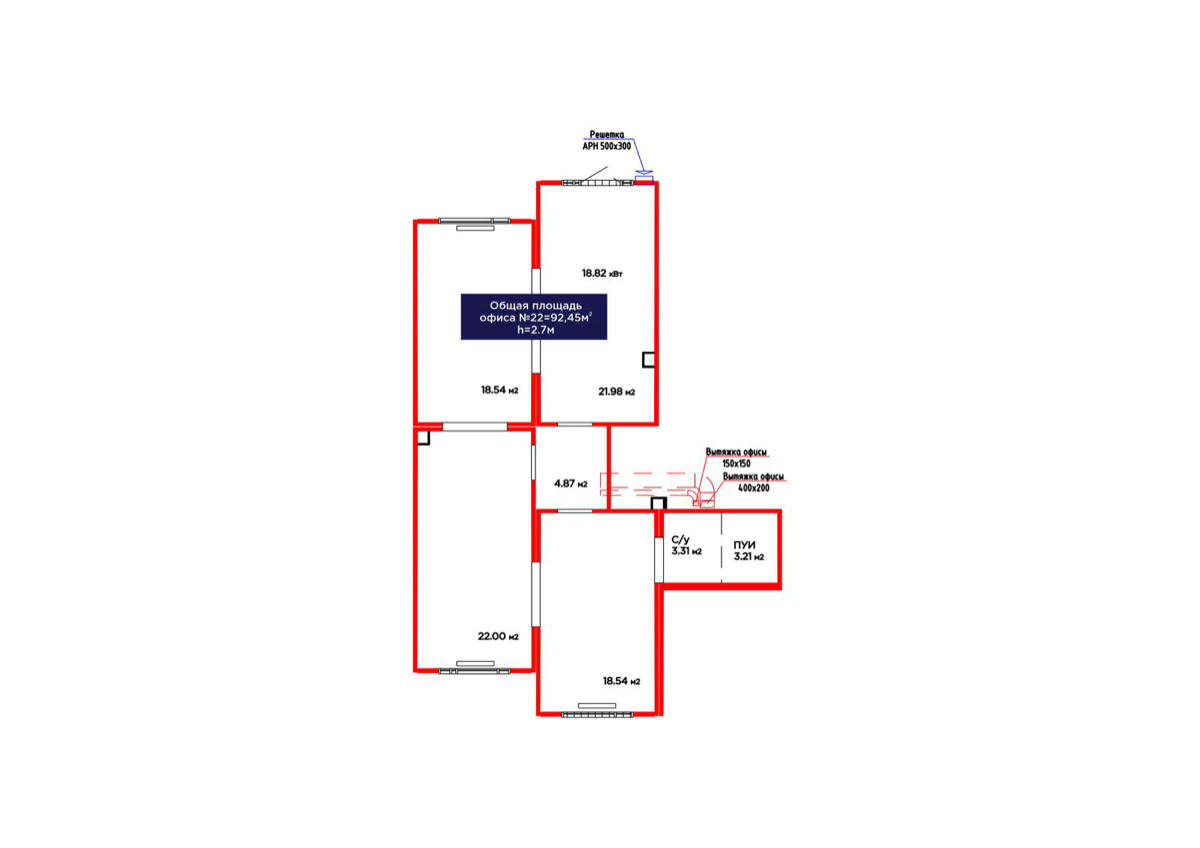 Планировка помещения 92 м² в ЖК «Jetisu.Aspan»