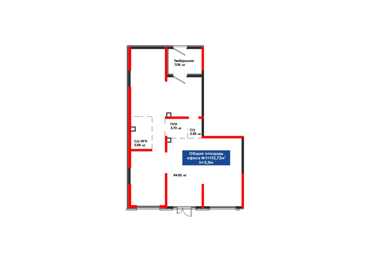 Планировка помещения 114 м² в ЖК «Dream City Family»