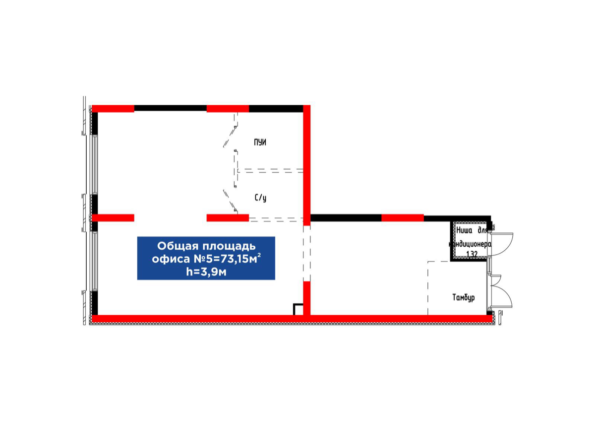 Планировка помещения 73 м² в ЖК «4Seasons. Dream»