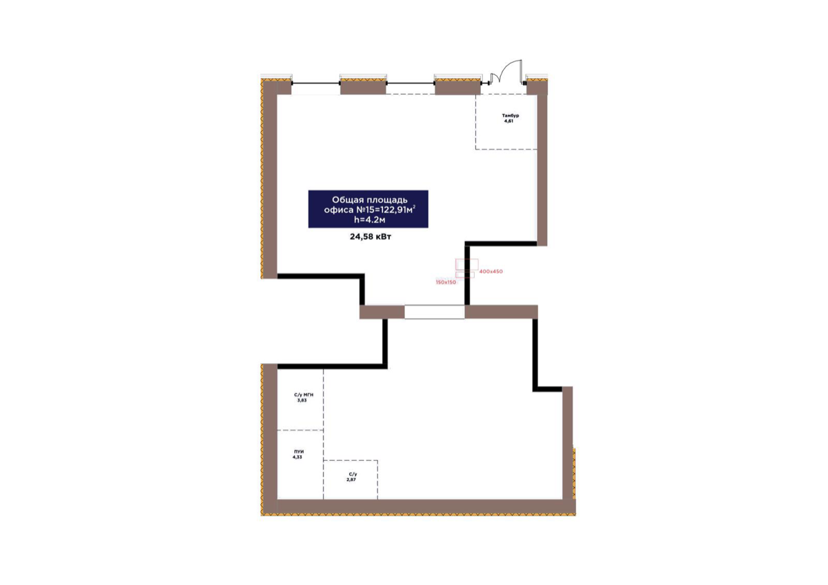 Планировка помещения 123 м² в ЖК «Arna Urpaq»