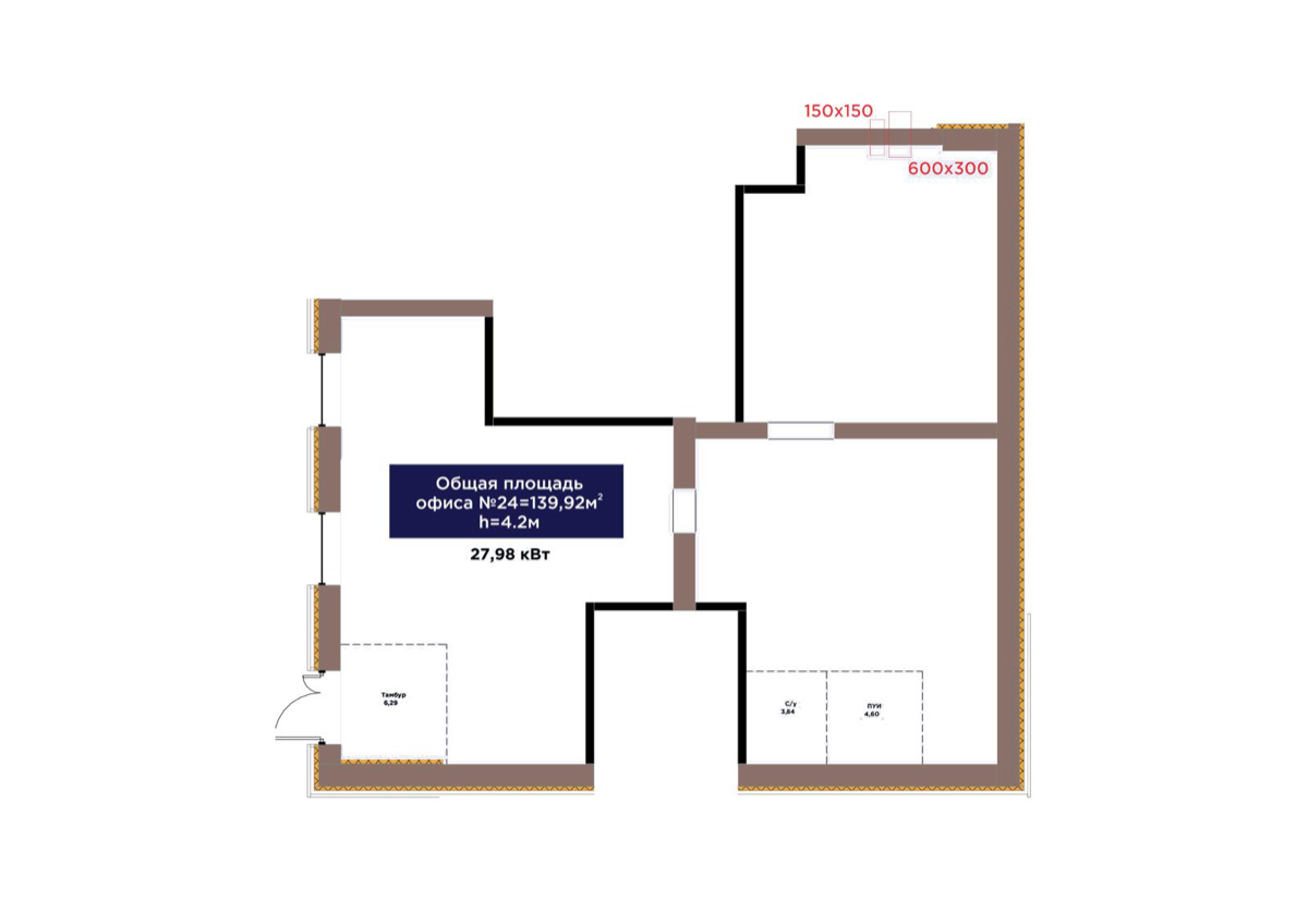 Планировка помещения 140 м² в ЖК «Arna Urpaq»