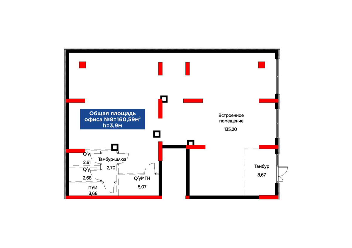 Планировка помещения 162 м² в ЖК «Sapa 4You»