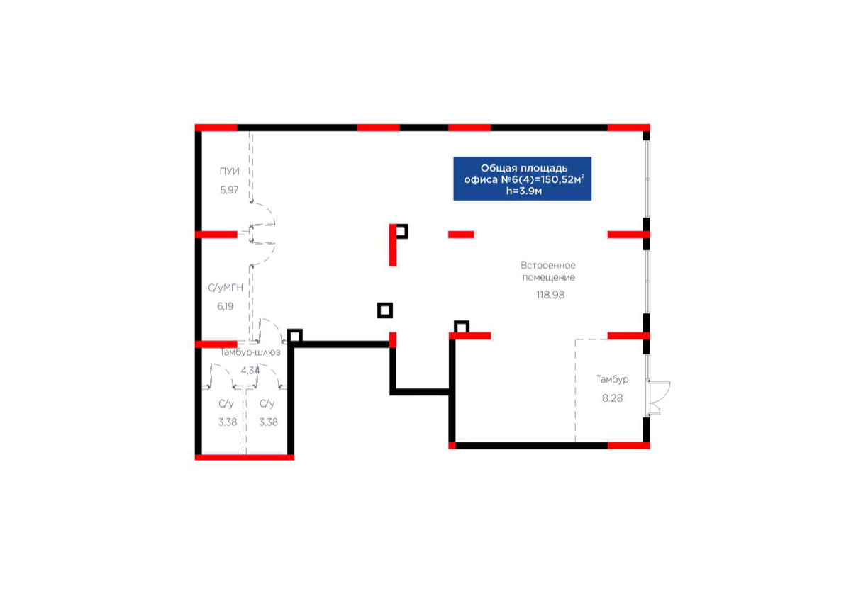 Планировка помещения 151 м² в ЖК «Sapa 4You»