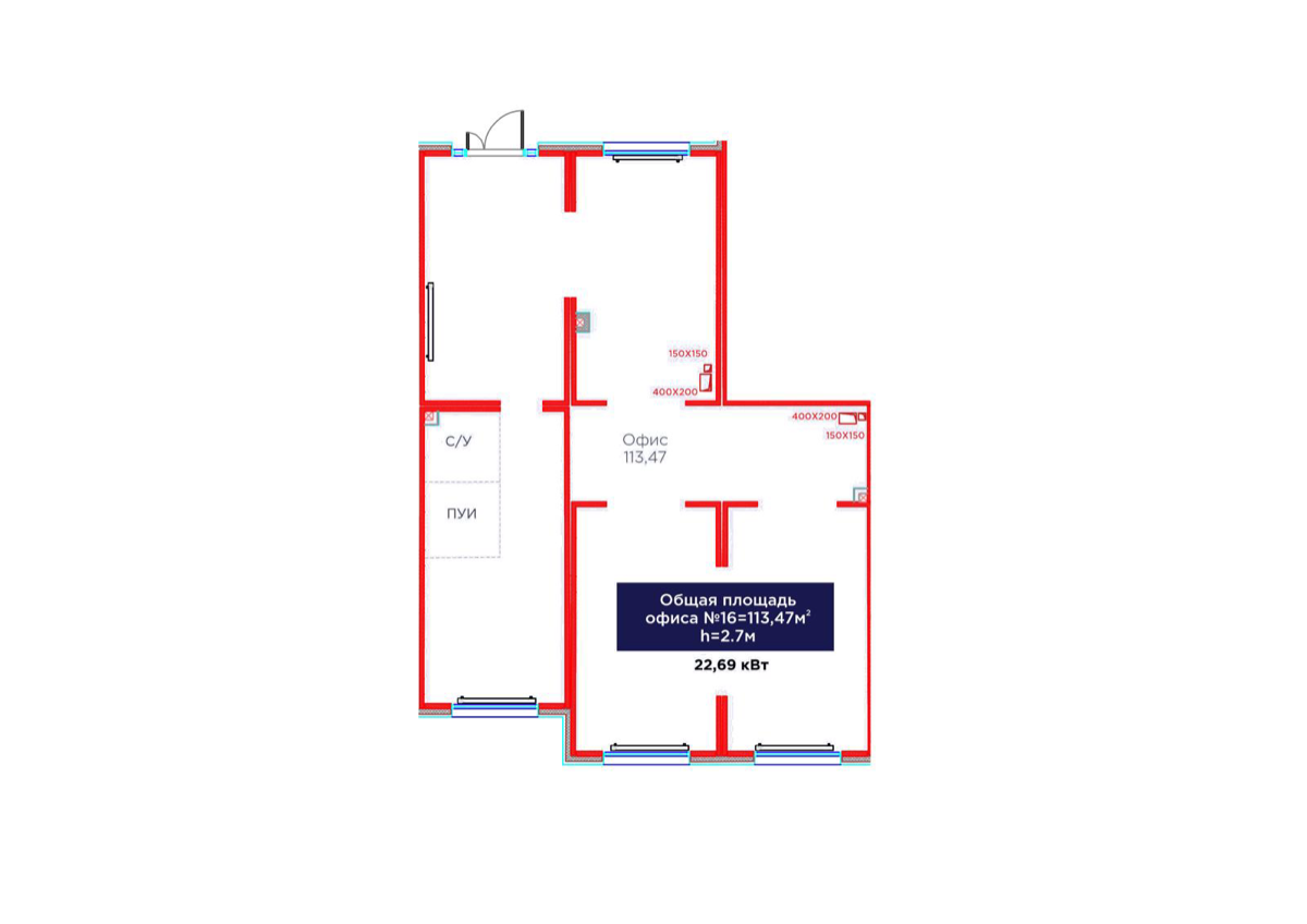 Планировка помещения 113 м² в ЖК «Jetisu Bereke»