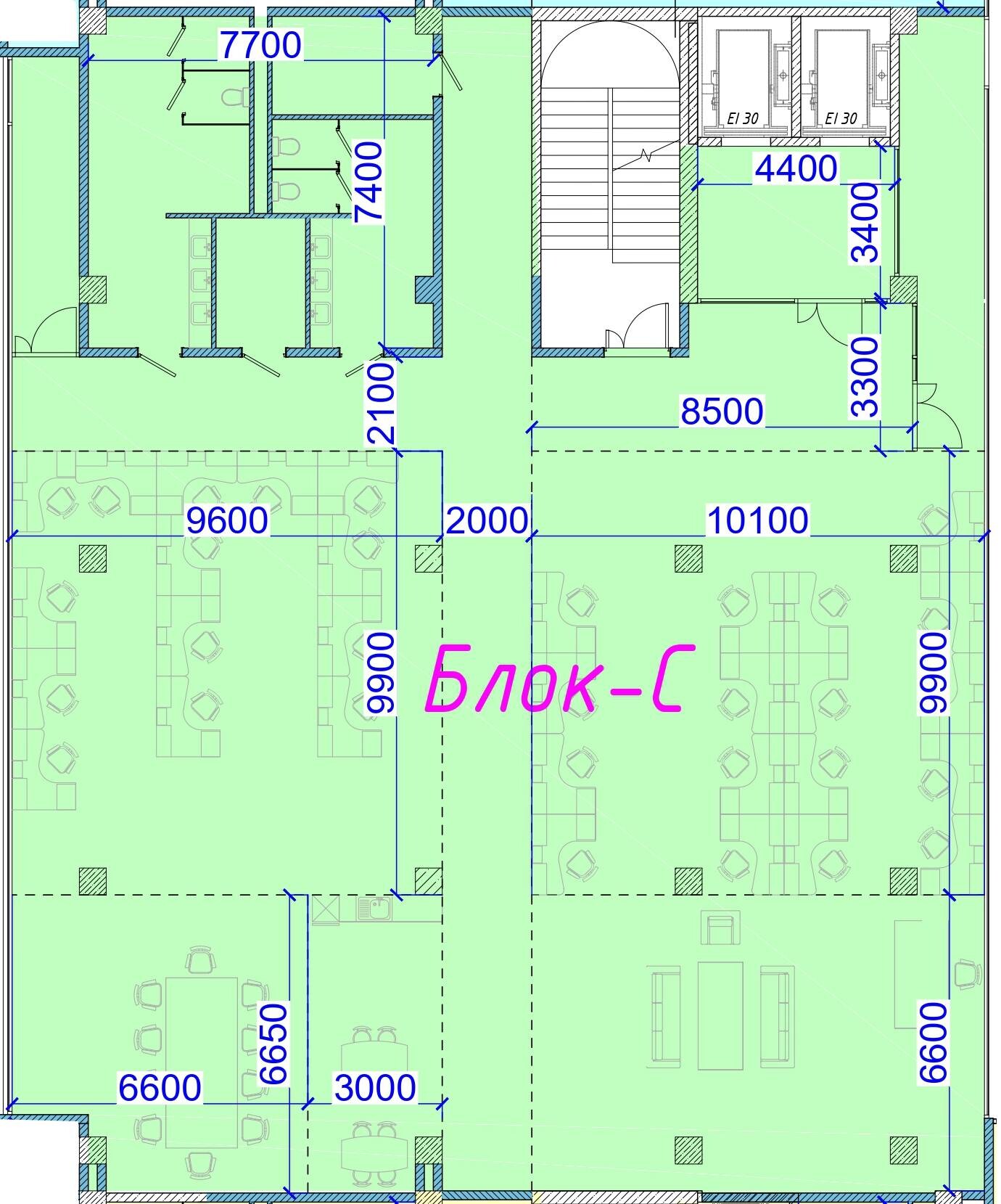 Планировка помещения 488 м² в БЦ «Saba Al-Farabi», Блок C